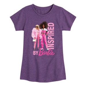 Girls' - Barbie - Inspired Fitted Short Sleeve Graphic T-Shirt - 1 of 4