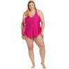 Sporti Sporti Plus Size Sofia Flowy Racerback Tankini Top Magenta 20W - 4 of 4