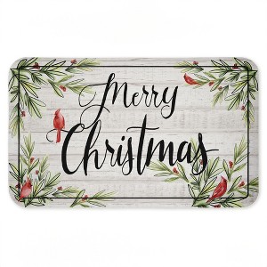 Stupell Industries Rustic Merry Christmas Cardinals Printed Anti-Fatigue Floor Mat, design by Dogwood Portfolio, 30"x18" - 1 of 4