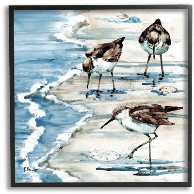 Stupell Industries Rockhampton Sandpipers Beach Grazing Framed Giclee Art