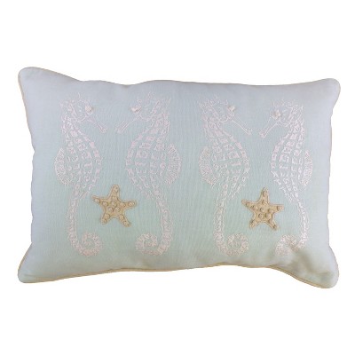 Beachcombers Horizontal Seahorse Throw Pillow