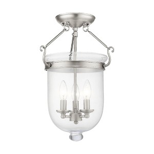 Livex Lighting Jefferson 3 - Light Flush Mount in  Brushed Nickel - 1 of 1