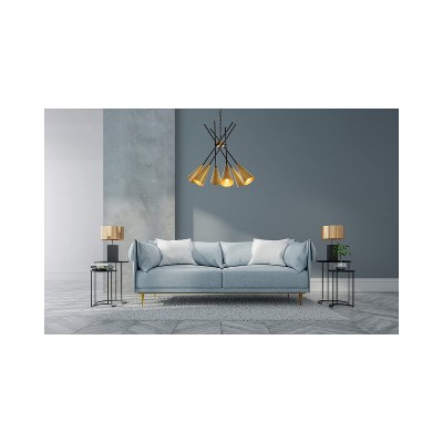 Casen 32" Black and Brass Iron Pendant Light