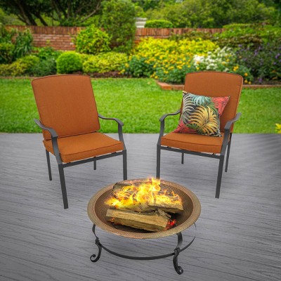 31.5" Round Copper and Bronze Fire Pit Table