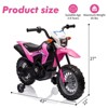 Nasitip Kids Electric Ride on Motorcycle,Powered Motorbike Toy with Training Wheels, Rechargeable Battery, Headlight（Pink） - 2 of 3