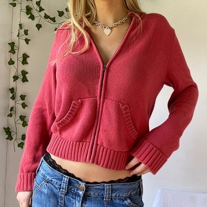 Clearlove Women's Zip Up Hoodies Cropped Jacket Hooded  Casual Long Sleeve Top - 1 of 3