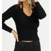 Women's KNIT COLLAR TIE LONG SLEEVE TOP - Fore - 4 of 4