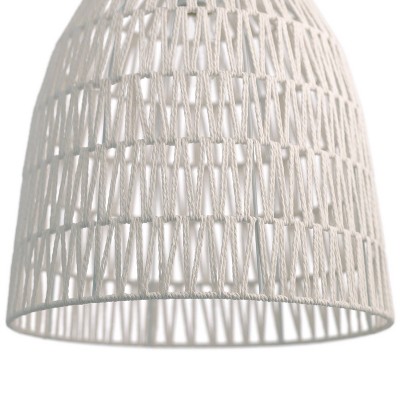 16" Imara Farmhouse Bowl Pendant Light with White Hemp Shade