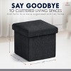 Ornavo Home Collapsible Square Small Storage Ottoman - 12 Inch - 2 of 4