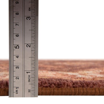 Medallion Coffee Brown Synthetic Runner Rug, 2'2" x 10'