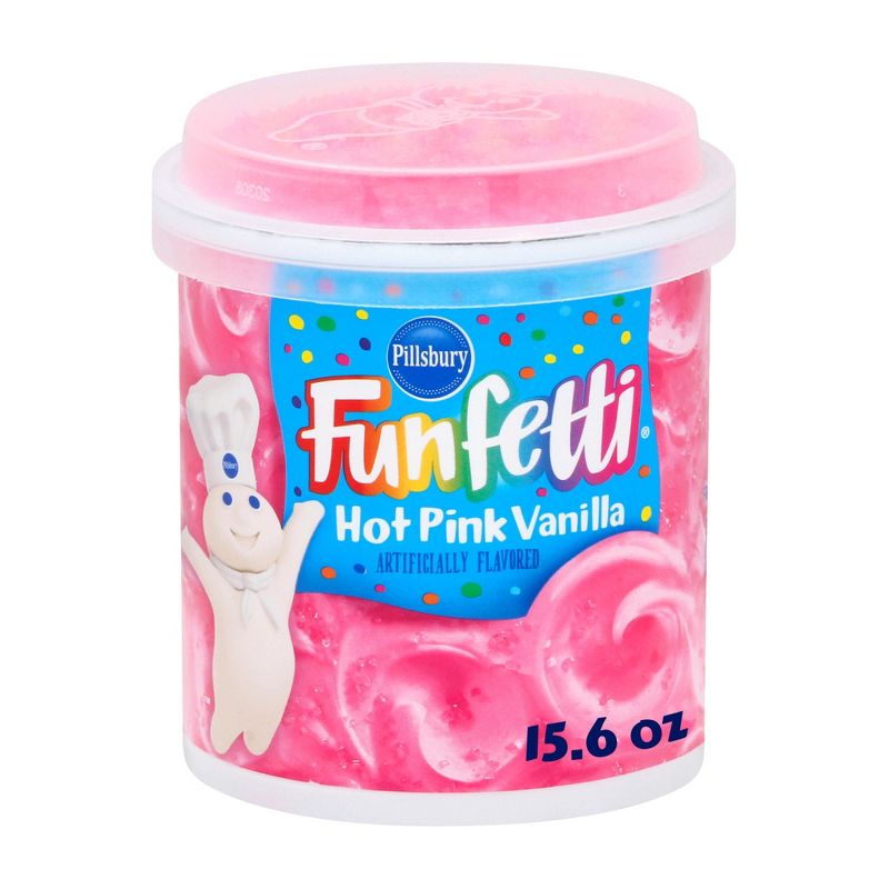 Pillsbury Funfetti Hot Pink Vanilla Frosting - 15.6oz, 1 of 9