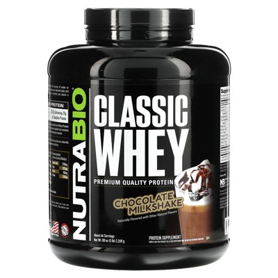 NutraBio Classic Whey Protein, Chocolate Milkshake, 5 lbs (2,268 g)
