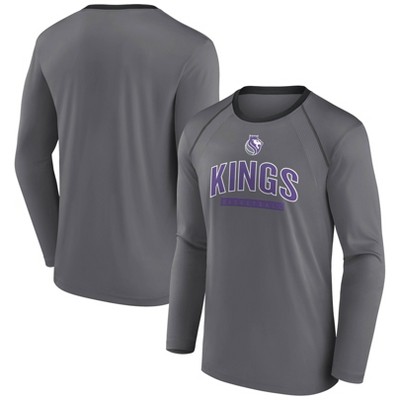 Nba Sacramento Kings Men's Long Sleeve Gray Pick And Roll Poly Performance  T-shirt - M : Target