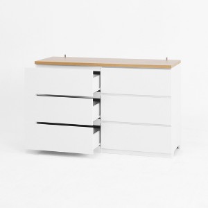 Lyngins Modern 6-Drawer Dresser with Free Handle Design,Wood Chest of Drawers with Unique Base Design,Storage Furniture for Bedroom,Living Room - 1 of 4