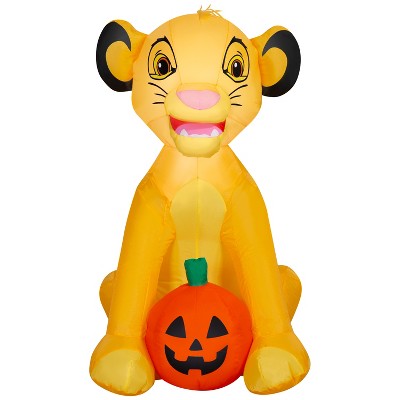 Gemmy Airblown Inflatable Simba w/ Cape Disney, 3 ft Tall, Multicolored