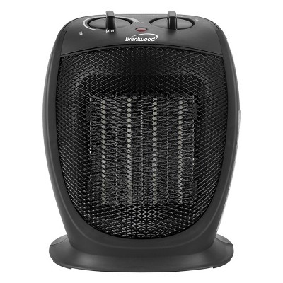 Brentwood H-C1602BK 1,500 Watt 5000 BTU Adjustable Portable Ceramic Space Heater and Fan for Home, Office, and Garage, Black