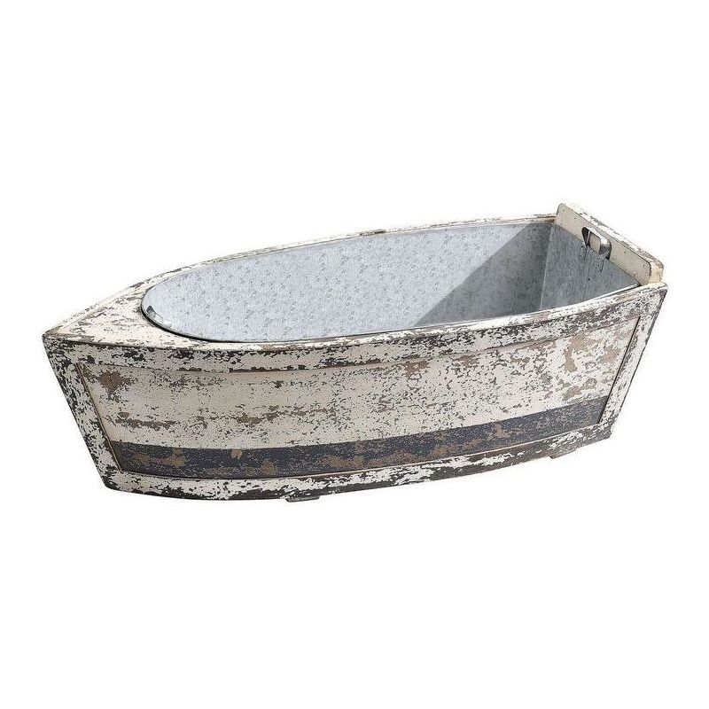 Wood Boat with Tin Insert - Storied Home, 1 of 5