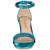 Allegra K Women's Glitter Square Toe Ankle Buckle Strap Chunky Heels Sandals - 2 of 4