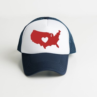 The Juniper Shop USA Heart Outline Youth Foam Trucker Hat