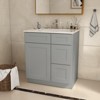 DOMETOUR 30 in. W x 21 in. D x 34.5 in. H in Shaker Grey Plywood Ready to Assemble Floor Vanity Sink Base Kitchen Cabinet with Right Door - 2 of 4