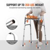 VEVOR Folding Walker, 2-Button Folding Walkers with 8-Level Height and Handles, Lightweight Aluminum Mobility Walker Aid,Up to 350 Pounds,Black&Silver - 4 of 4