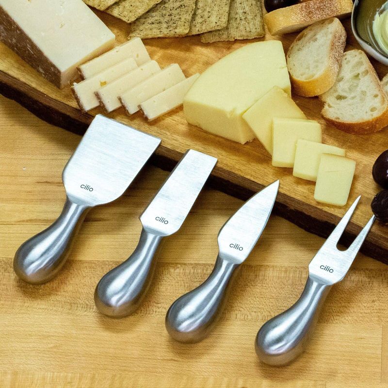Cilio "Piave", Cheese Knife Set w/ wooden storage box, 5", Stainless steel, 3 of 5