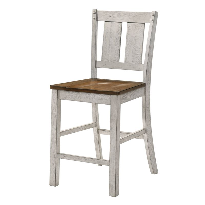 Set of 2 Naxti Rustic Counter Height Chairs Light Oak/Antique White - HOMES: Inside + Out, 5 of 9