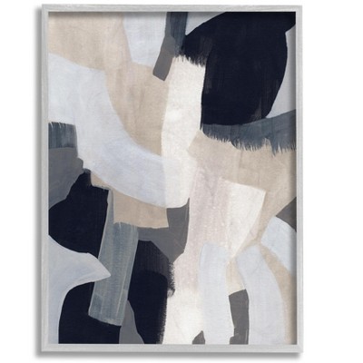 Stupell Industries Collage of Neutral Tone Abstract Shapes Blue Beige