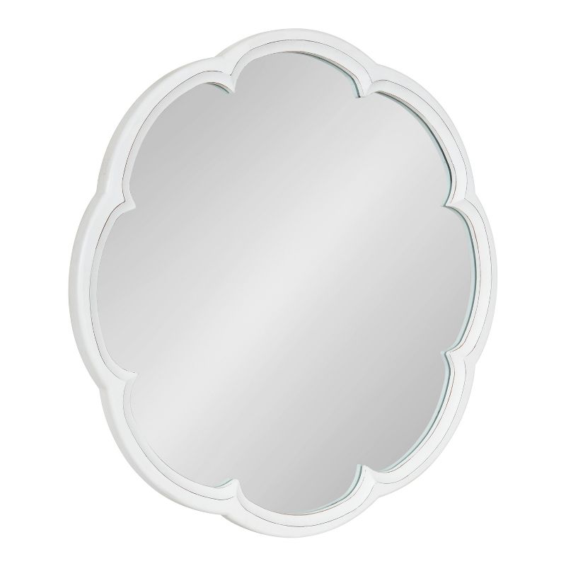 Kate and Laurel Maren Scalloped Wall Mirror, 26" Diameter, White, 1 of 9