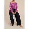 ELOQUII Women's Plus Size Fringe Sequin Off The Shoulder Top - 4 of 4