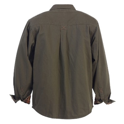 GIOBERTI Men's 100% Cotton Brushed and Soft Twill Shirt Jacket with Flannel Lining, Khaki, M — фото 2