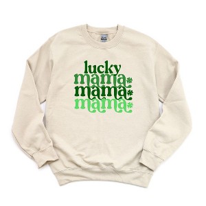 Simply Sage Market Women's Graphic Sweatshirt Lucky Mama Clovers Stacked St. Patrick's Day - 1 of 3