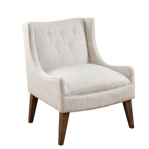 NicBex Polyester Accent Chair,Upholstered Living Room Chairs with Tufted Back and Recessed Arms,Modern Armchair,Accent Chairs for Living Room,Cream - 1 of 4