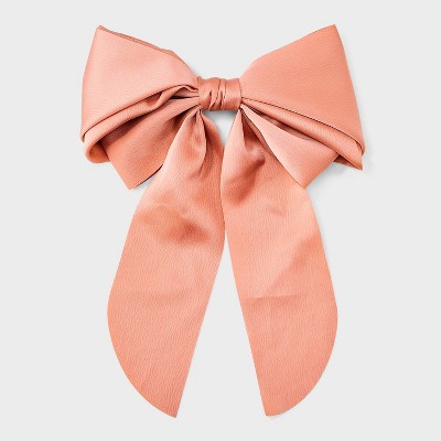 Textured Satin Double Bow Hair Barrette - A New Day™