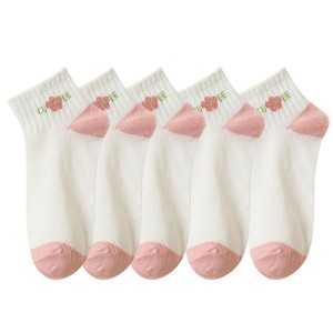 Anna-Kaci 5 Pairs Women's Low Cut Ankle Socks with Polka Dot and Stripe Patterns Soft Cotton Anti-Pilling Casual Everyday Style - 1 of 4