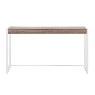 Mocha Gray & Fresh White Industrial Console Table with Storage