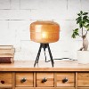 River of Goods 15" 1-Light Jack Glass and Metal Table Lamp Yellow: Tripod Base, Amber Globe Shade, UL Listed - 3 of 4