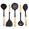 Oster Marion 5 Piece Silicone and Wood Kitchen Tool Set in Black - 2 of 4