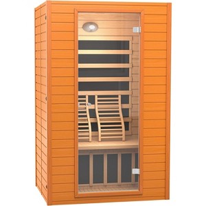 Real Relax 2 Person Low EMF FAR Infrared Saunas for Home,Canadian Hemlock Wood Sauna with 9 Chromo Therapy Lights,Bluetooth Speakers for Home & Gym - 1 of 4