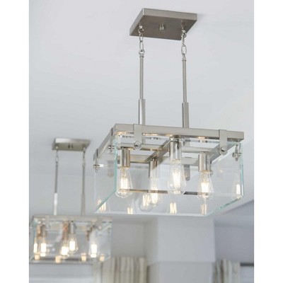 Modern Glayse 16.75" Brushed Nickel Beveled Glass Light Fixture