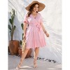 BLUEMING Plus Size Womens Dresses V Neck Floral Flutter Sleeve Midi Surplice Dress Waist Belted Floral Tie Waist Dress Bell Sleeve Dress Flowy Dress - 4 of 4