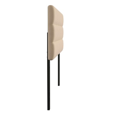 Cream Upholstered Queen Tufted Headboard with Adjustable Height