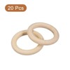Unique Bargains DIY Crafting Natural Smooth Unfinished Wood Rings 20 Pcs - 3 of 4