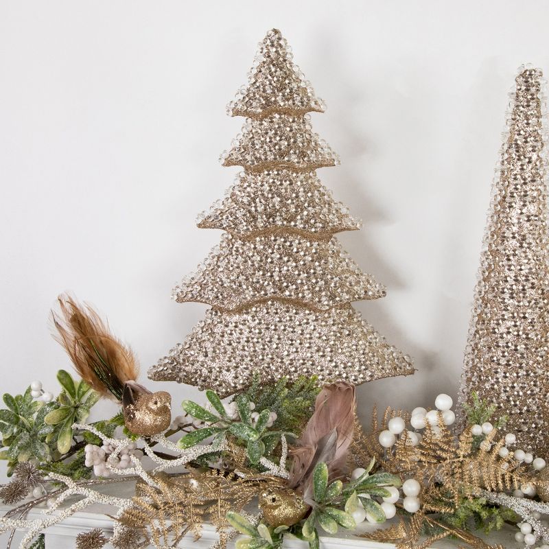 Northlight 20.5" Clear Beads and Gold Glitter Christmas Tree, 2 of 7