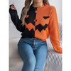 Halloween Women's Star Pattern Crew Neck Drop Shoulder Casual Sweater Pullover Knitwear - 3 of 4
