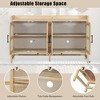 CAVINAS Rustic Rectangular Sideboard Cabinet with 4 Decorative Rattan Doors,Freestanding Buffet Cabinet with Storage for Kitchen,Dining Room - 3 of 4