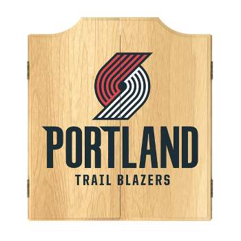 Portland Trail Blazers Logo Dart Board Cabinet Set