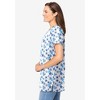 Woman Within Perfect Printed Short-Sleeve Shirred V-Neck Tunic - 4 of 4