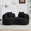 67 Inch Curved Loveseat  Full Compression Sponge Sofa, Teddy Velvet Fabric, No-Assembly Compact Sofa for Small Spaces & Apartments - 2 of 4