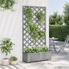 vidaXL Trellis Planter Gray Solid Firwood - 35.4" x 13.8" x 70.9" - 3 of 4